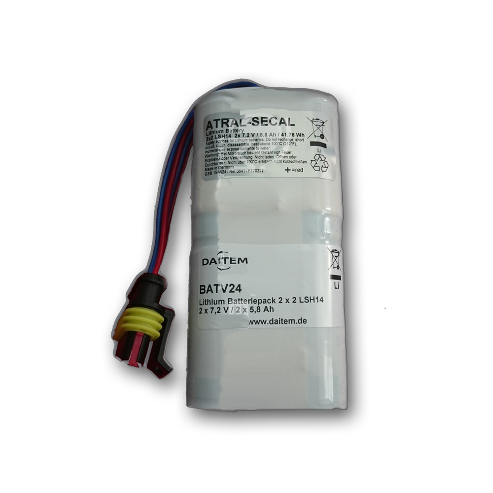 BATV24 - Lithium-Batterie 2 x 7,2V / 5,5 Ah - Original Daitem Atral