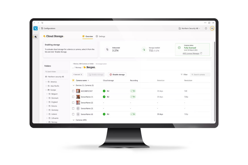 AXIS - ACS CLOUD STORAGE 30D 720P 1Y | Digital Key World
