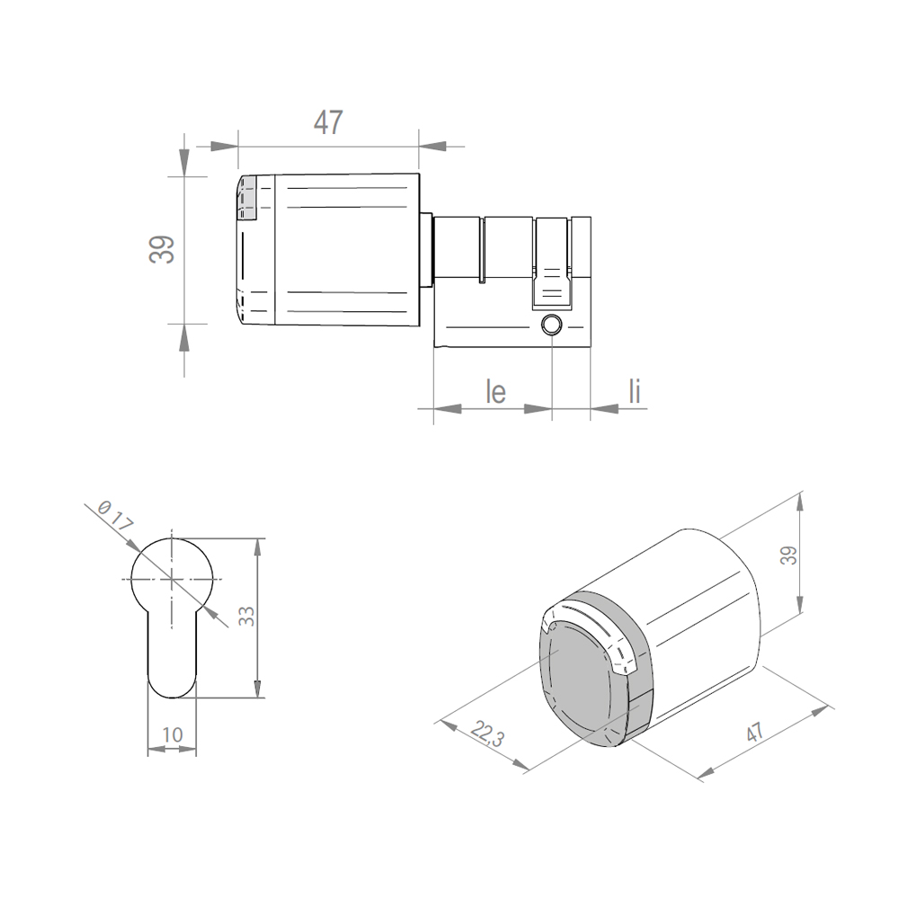 SALTO - XS4 Neo Halbzylinder mit fixierter Schließbart-Endposition - Konfigurator